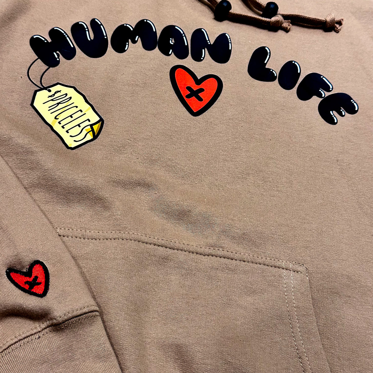 Loveville “Human Life (is Priceless)” Hoodie – Sand